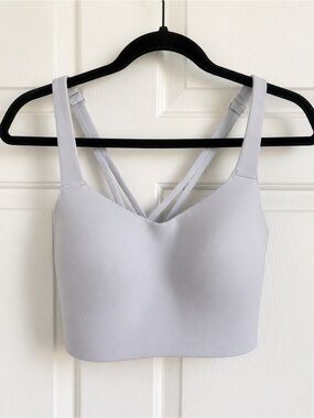 Lululemon Like a cloud longline bra in light greyish blue color size